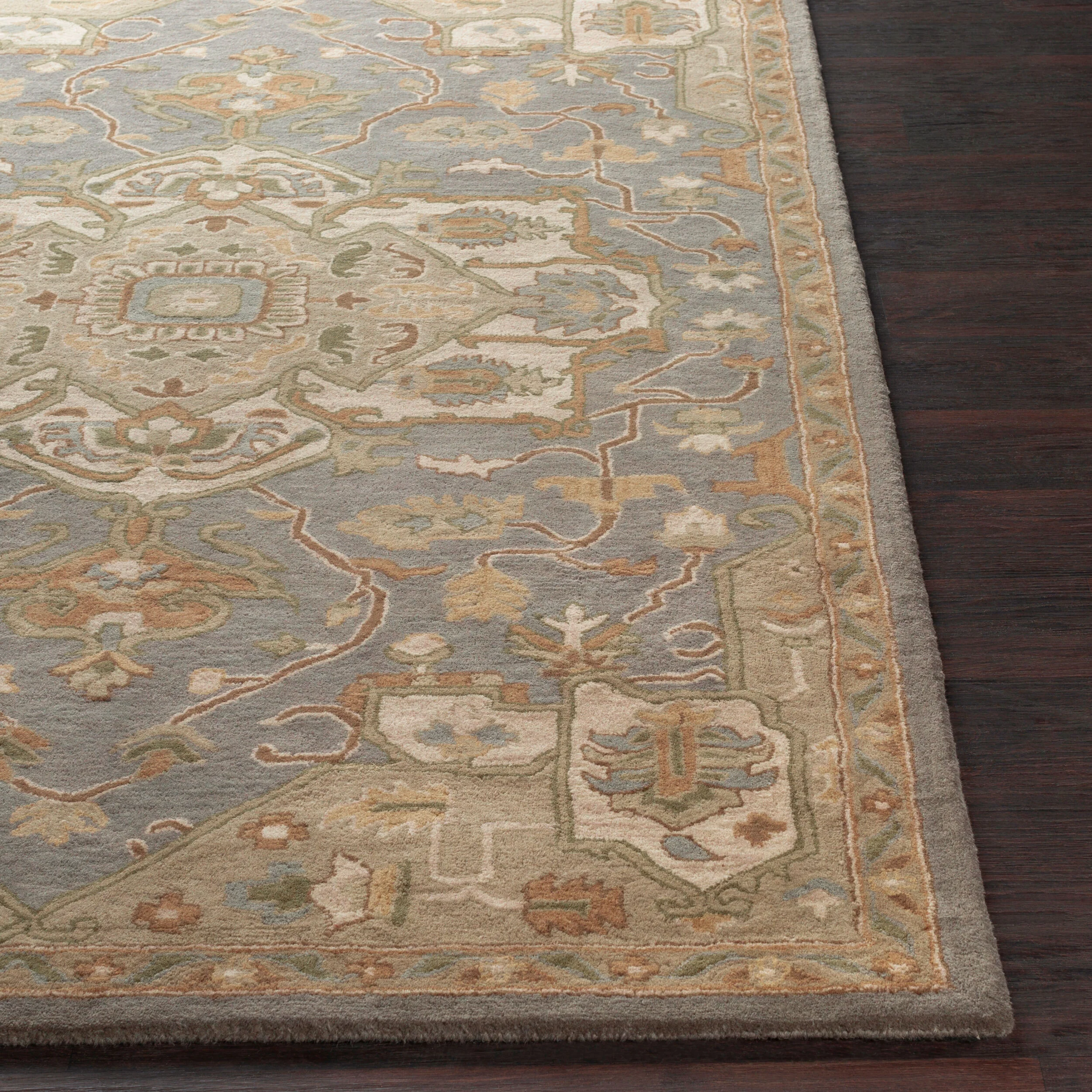 Caesar Hand-Tufted Wool Rug in Sage, Rustic Heritage Design - Image 6