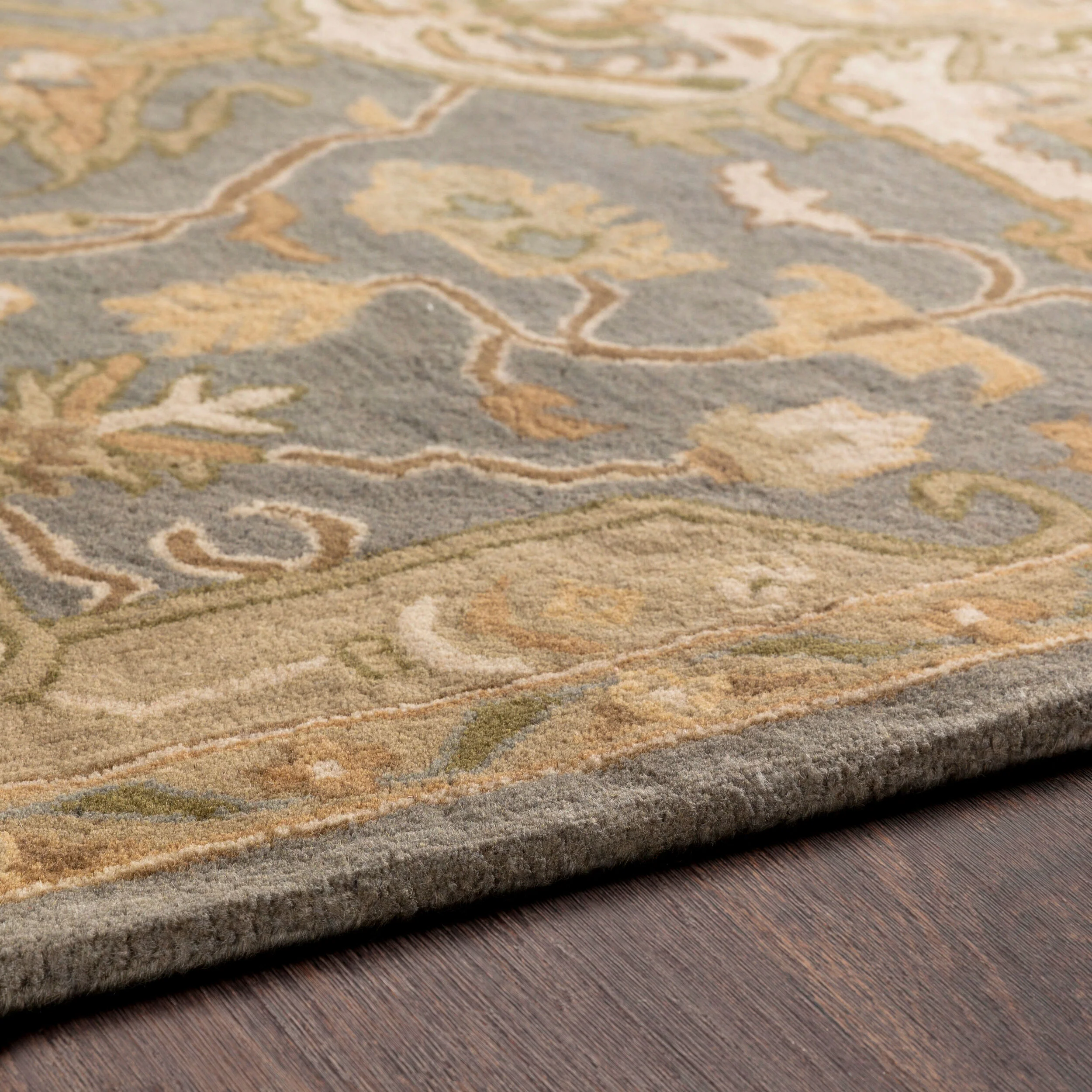 Caesar Hand-Tufted Wool Rug in Sage, Rustic Heritage Design - Image 8