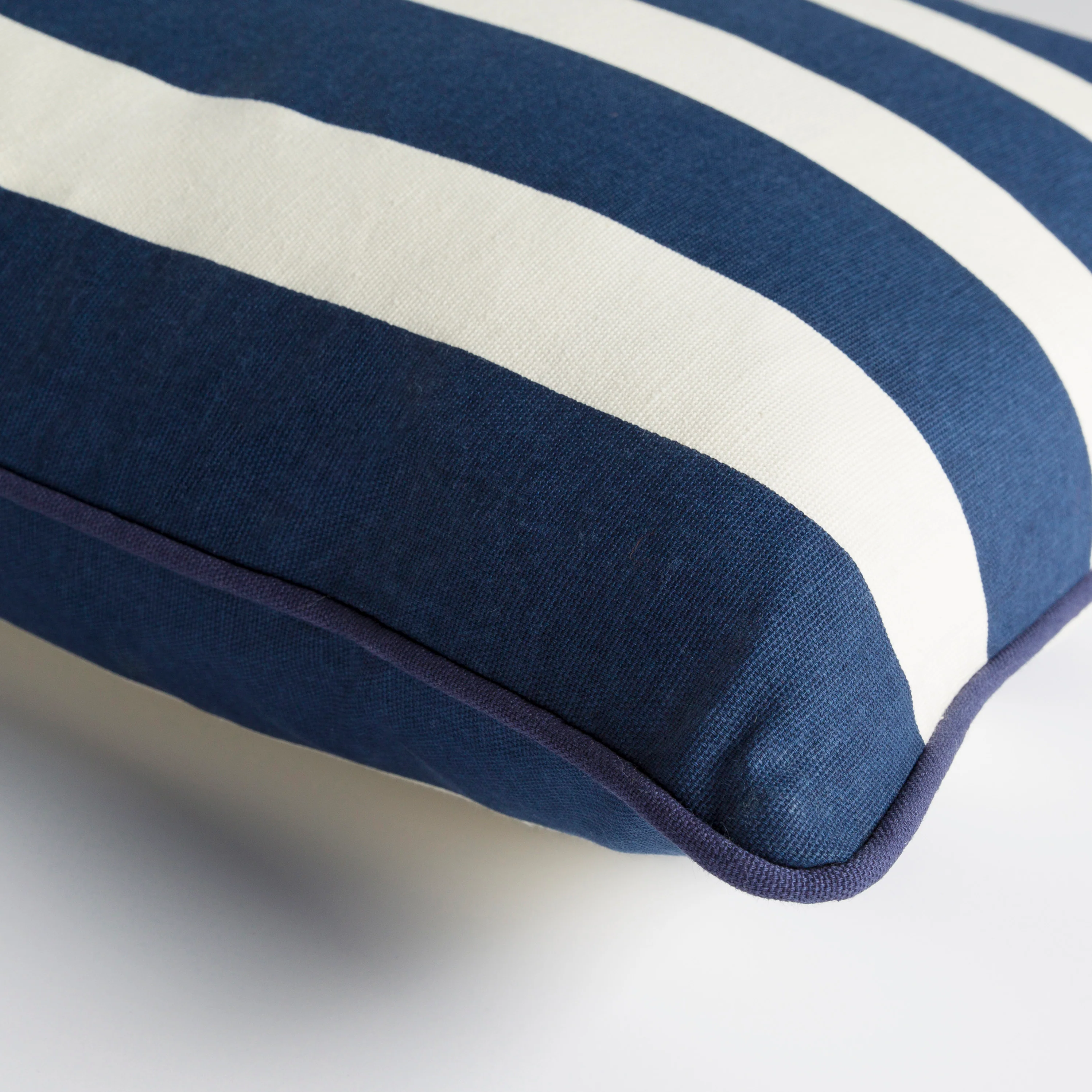 Glyph Cotton Ivory and Navy Stripes Pillow Cover - Image 6