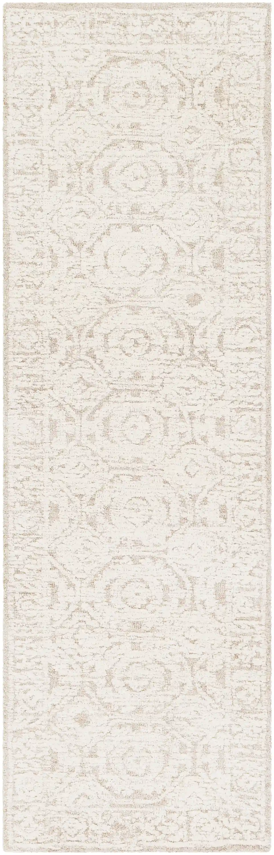 Hand Loomed Louvre Beige Wool Rug - Image 4