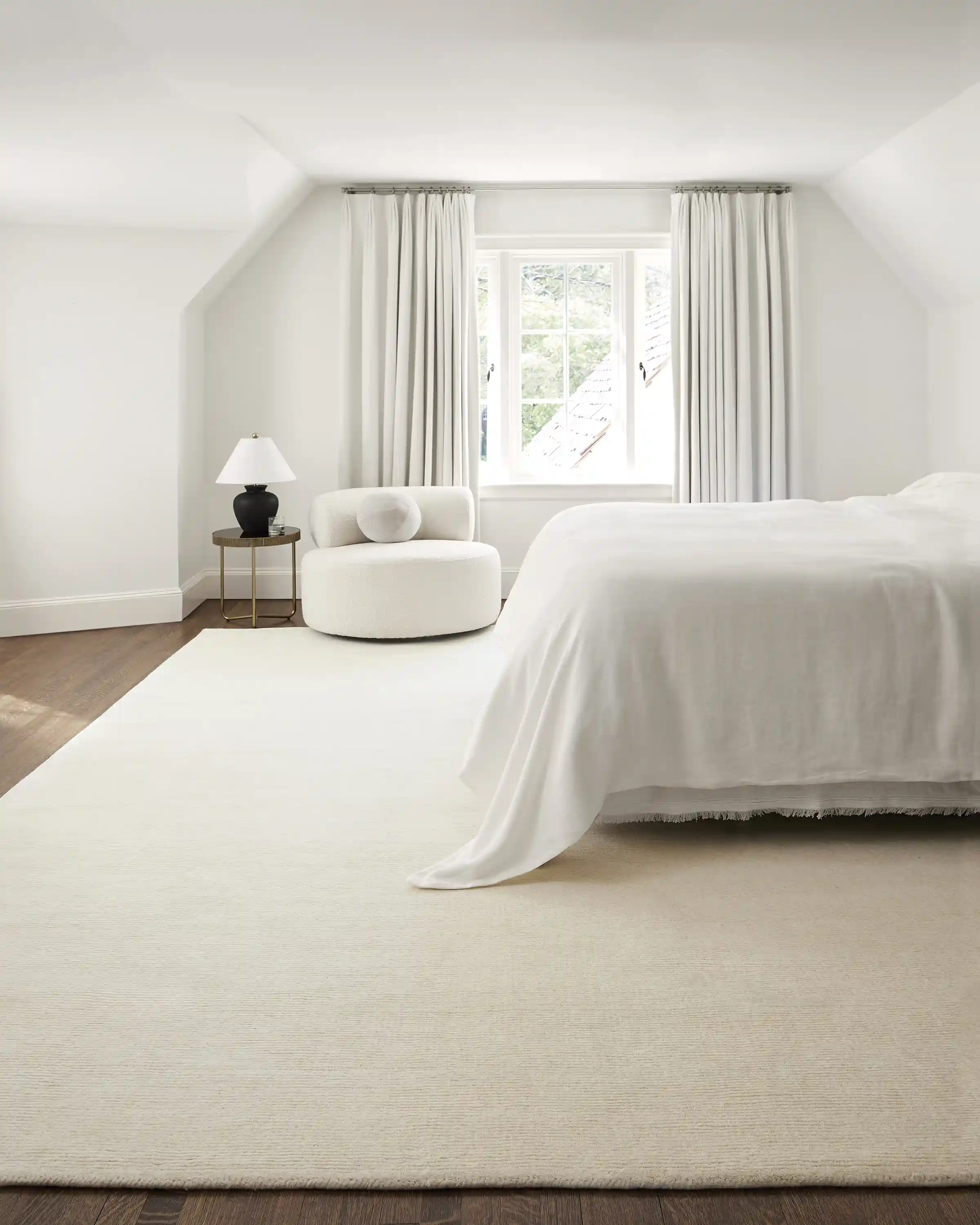 Hand Loomed Mystique Beige Wool Rug - Image 6