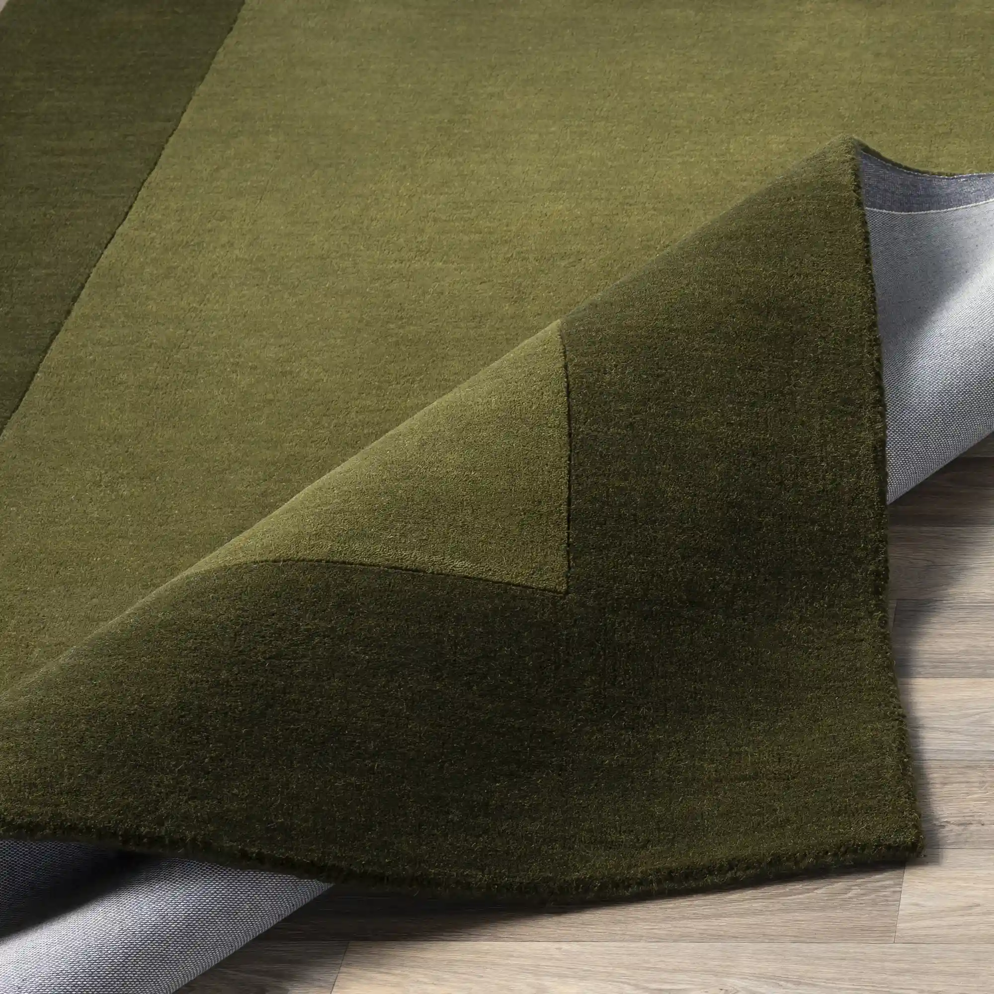 Hand Loomed Mystique Dark Green Wool Rug - Image 5