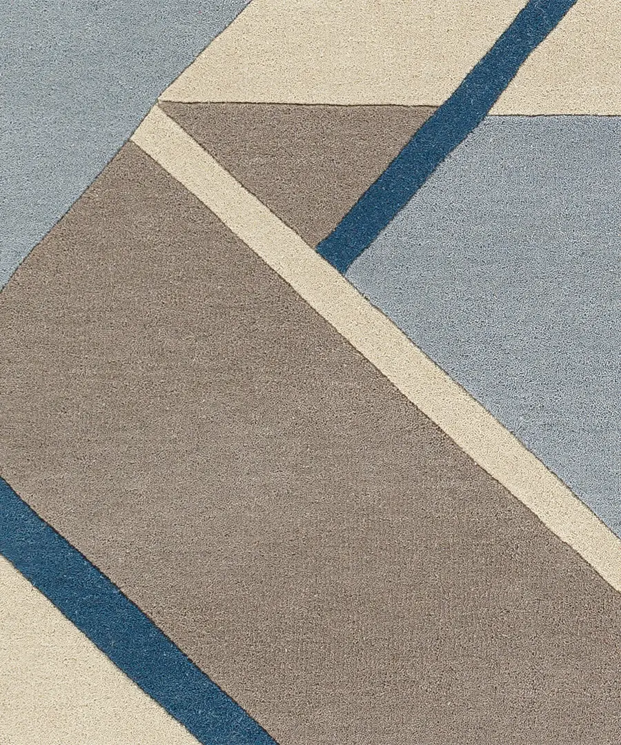 Hand Tufted Abstract Queens Beige Wool Rug - Image 4