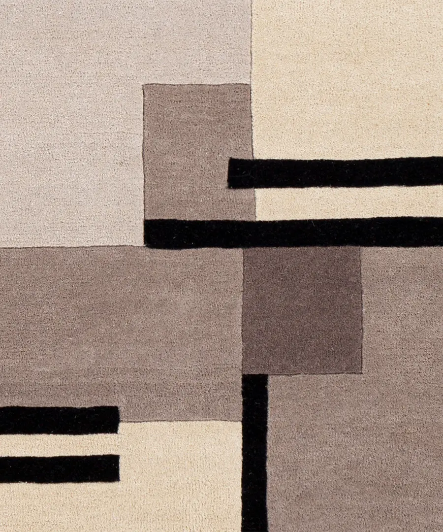 Hand Tufted Abstract Queens Gray Wool Rug - Image 6