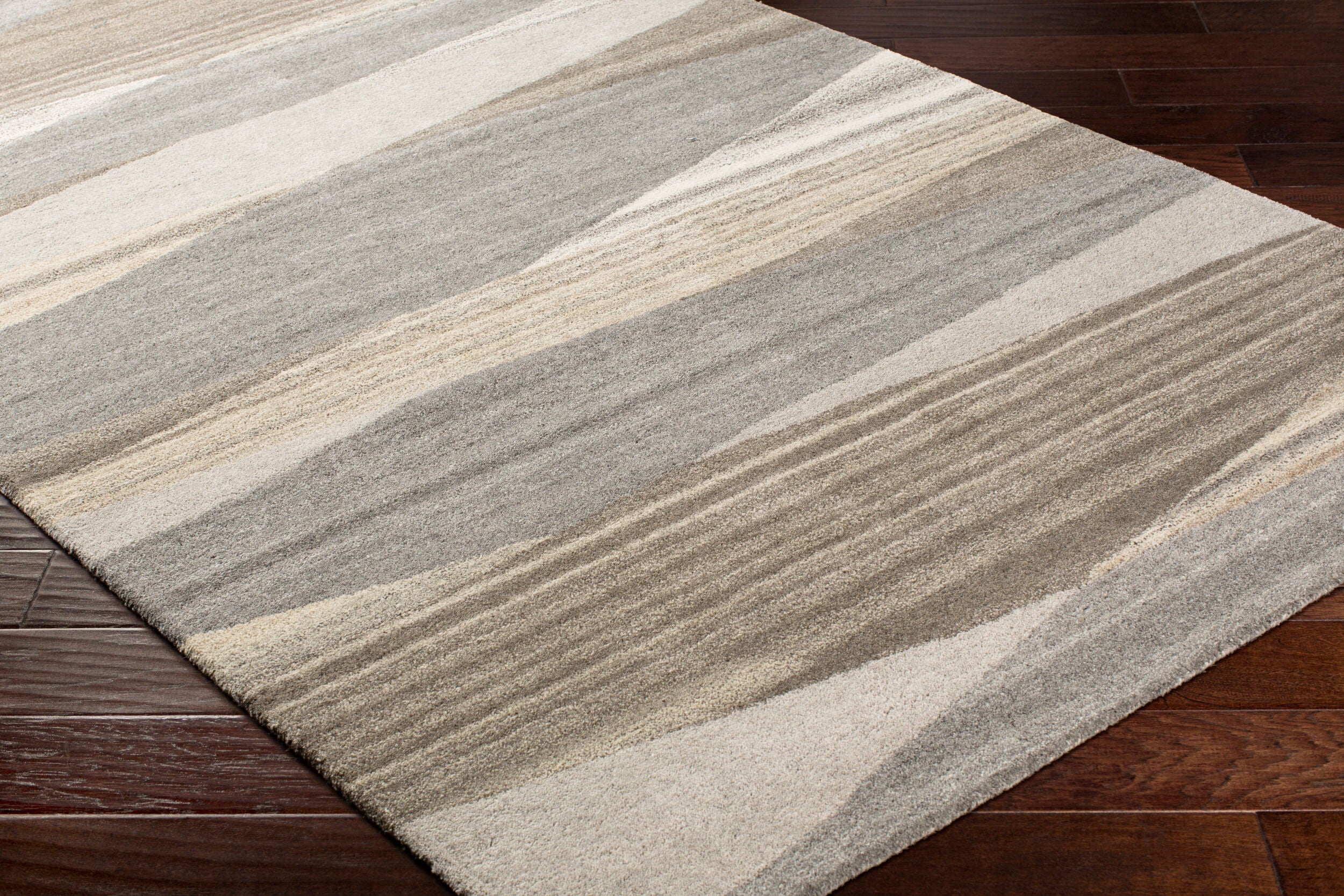 Hand-Tufted Forum Geometric Charcoal Wool Rug - Image 3