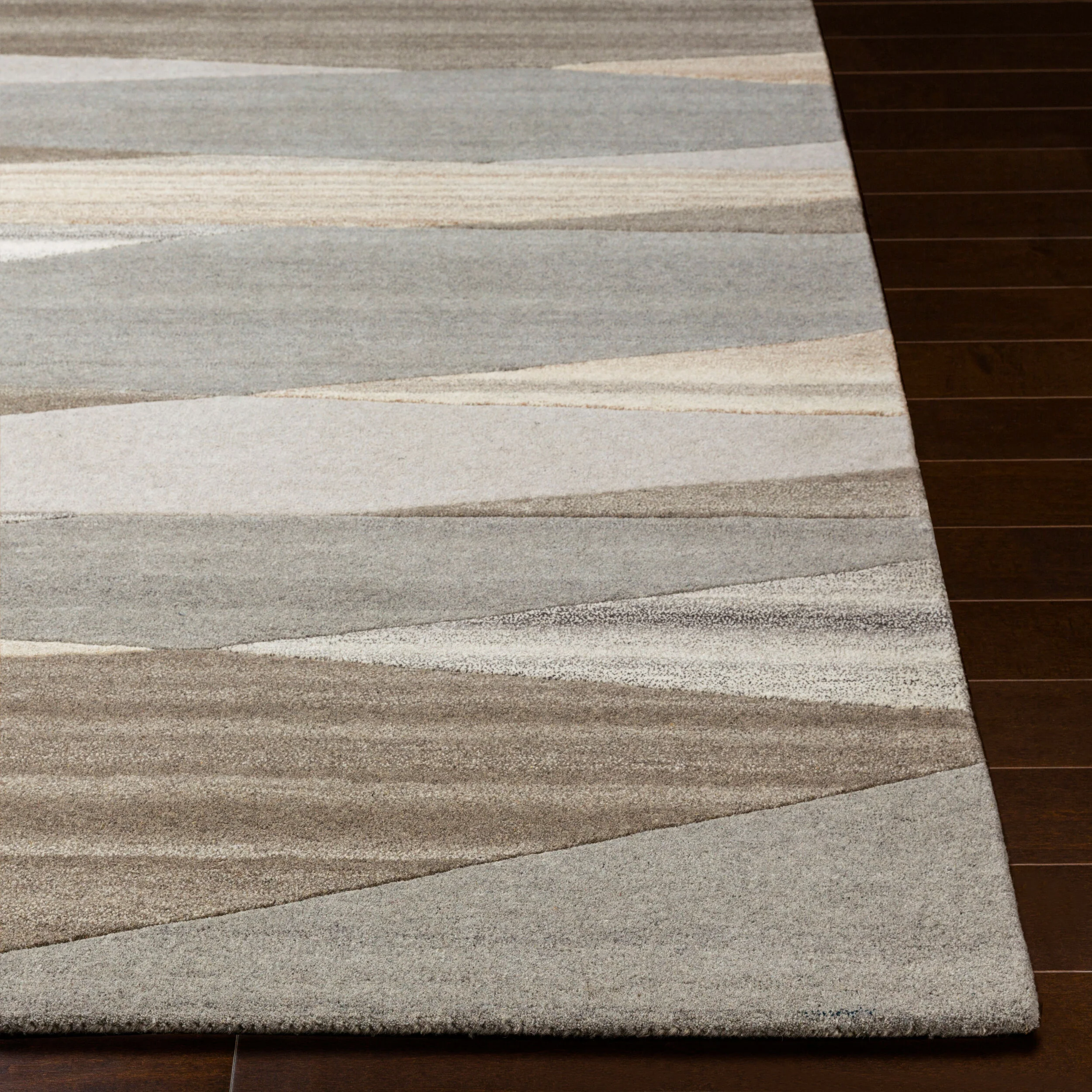 Hand-Tufted Forum Geometric Charcoal Wool Rug - Image 5