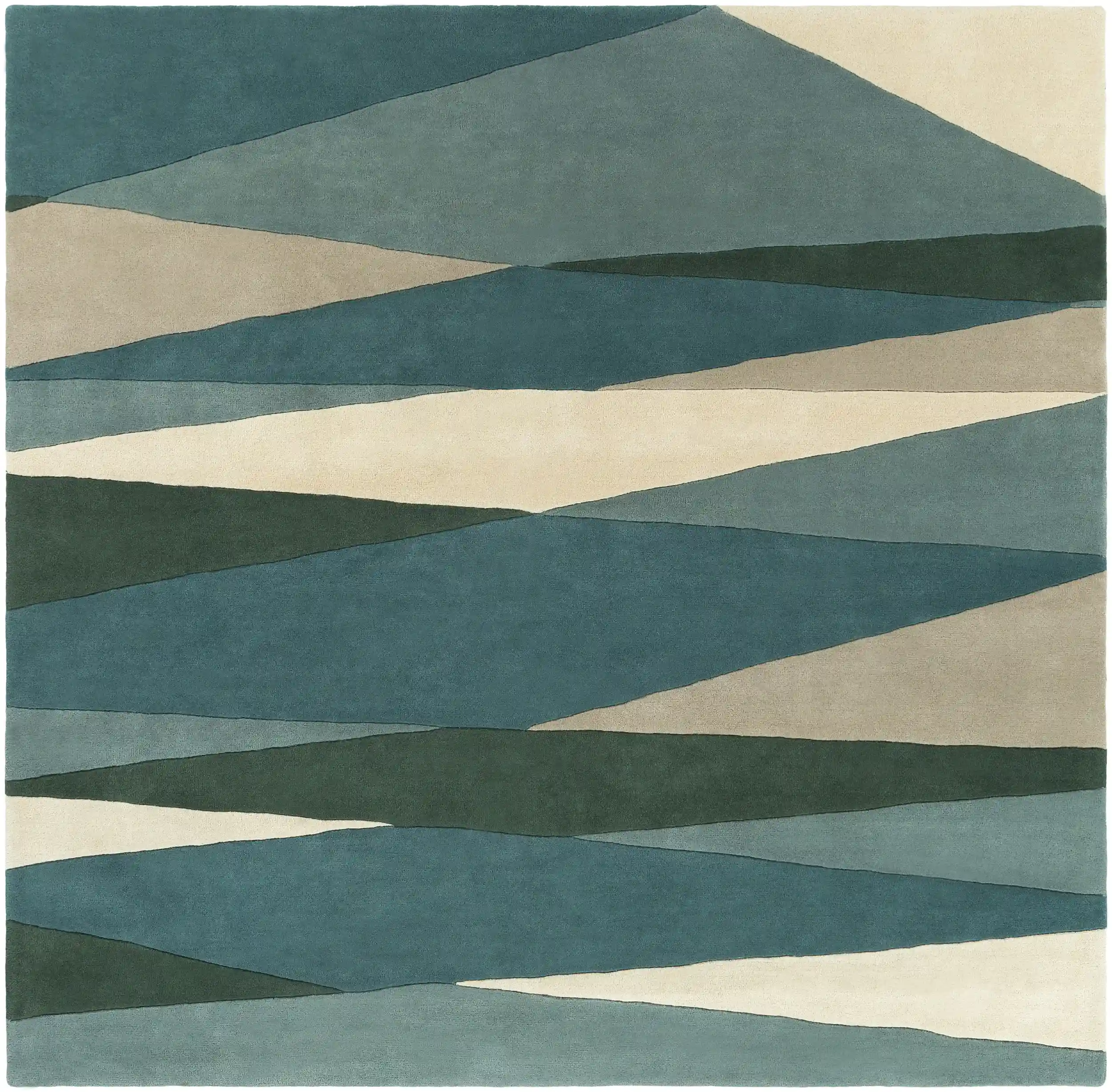 Hand Tufted Sage and Green Wool Rug - Image 6