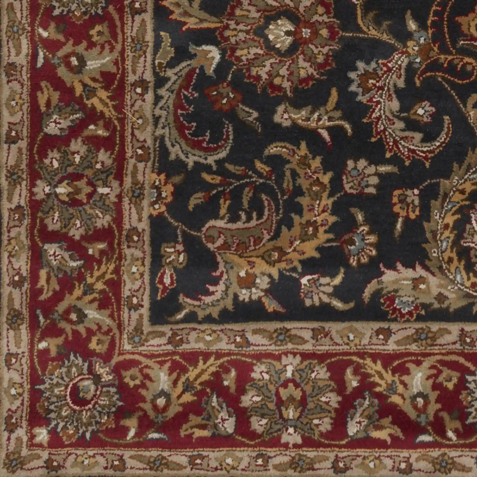 Hand Tufted Middleton Dark Brown and Red Wool Rug - Image 7