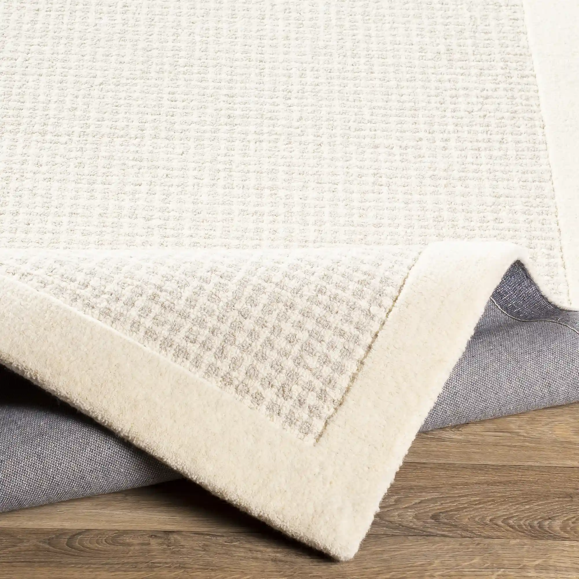 Hand Tufted Siena Cream and Gray Wool Rug - Image 9