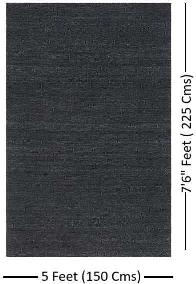 Hand-Woven Acacia Black Recycled Pet Yarn Rug - Image 7