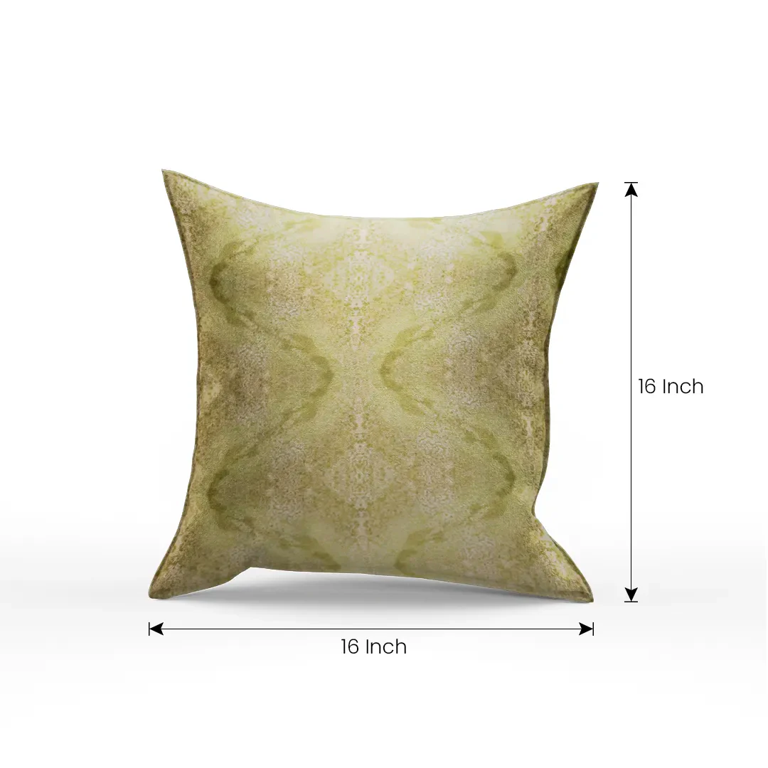 Kalos Poly Satin Olive Green Digital Printed Pillow Cover - Image 5