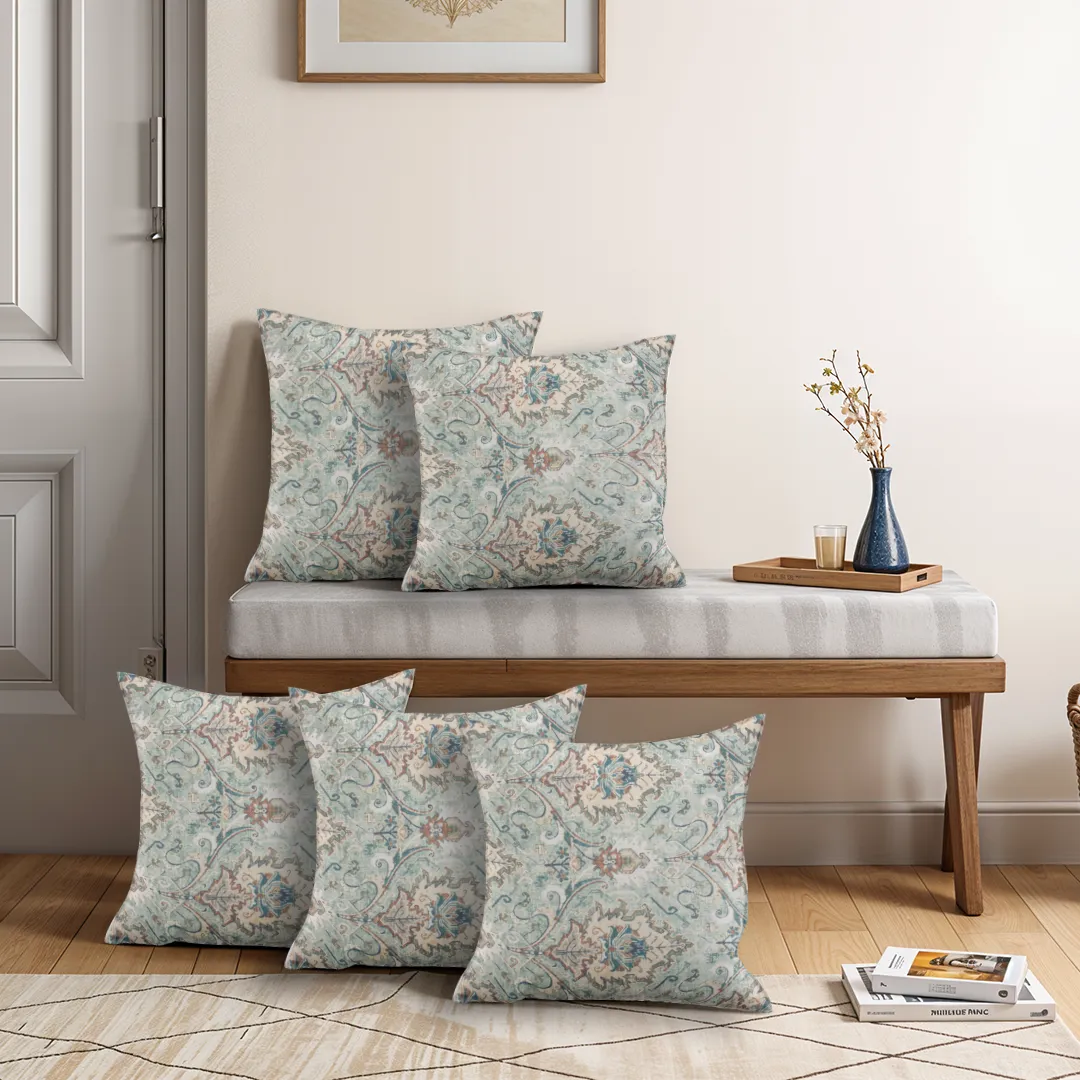 Ornate Floral and Damask Pattern Cushion Covers - Image 3